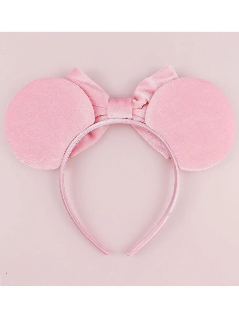 Women Pink Polyester Velvet Mickey Mouse Halloween Costume Headband